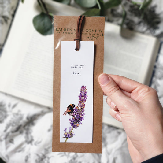'Let It Bee' Bookmark with Faux Suede Cord