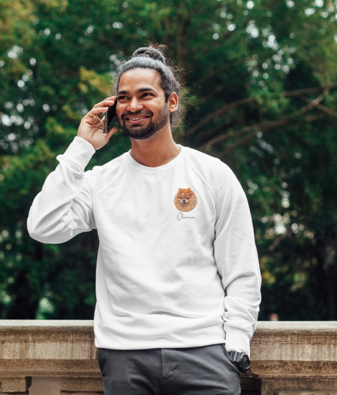 Unisex Crewneck Sweater with Pet Portrait (Multiple Colours Available)