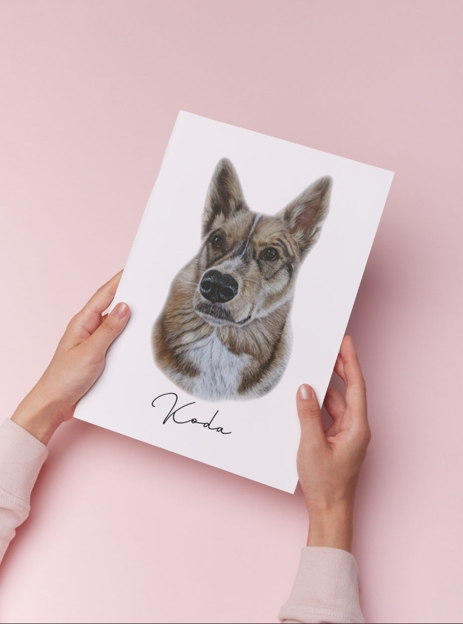 Fine Art Print of Your Custom Pet Portrait (8x10")